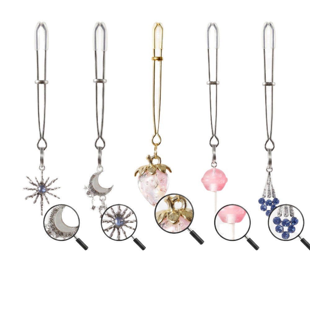 Body Jewelry Charms - Длинные зажимы для сосков с регулируемым