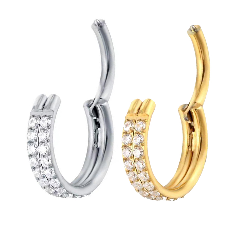 Body Piercing Quality Jewelry - Двухрядные серьги для пирсинга G23, ювелирное