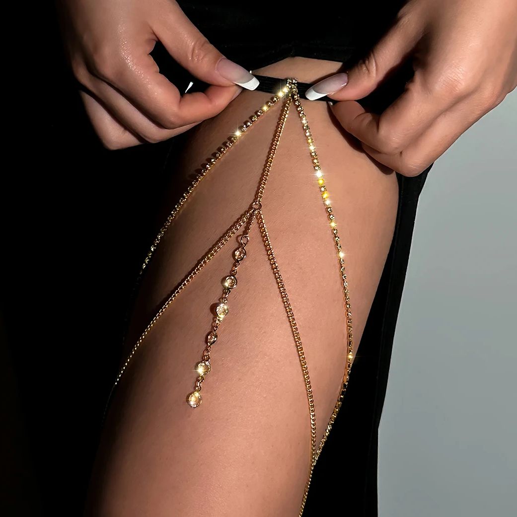 Body Jewelry Charms - Сексуальные блестящие хрустальные многослойные цепочки на