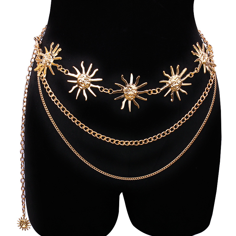 Body Jewelry Types - Массивные многослойные металлические поясные ремни в