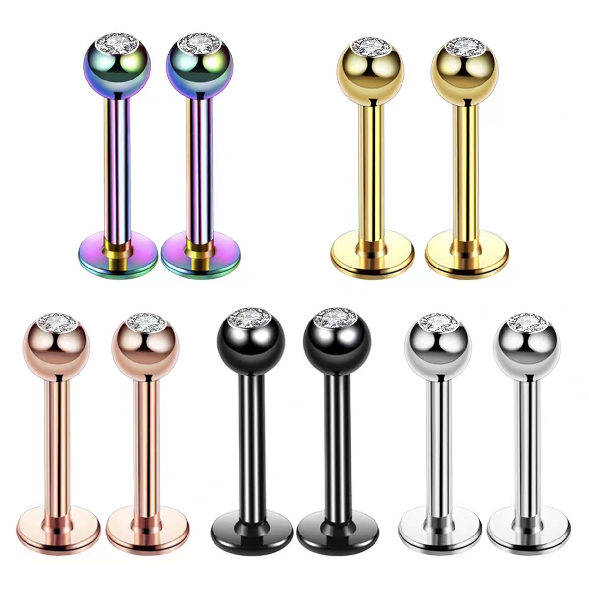 Body Jewelry Ear Piercing - Серьга-гвоздик из хирургической стали 16G с