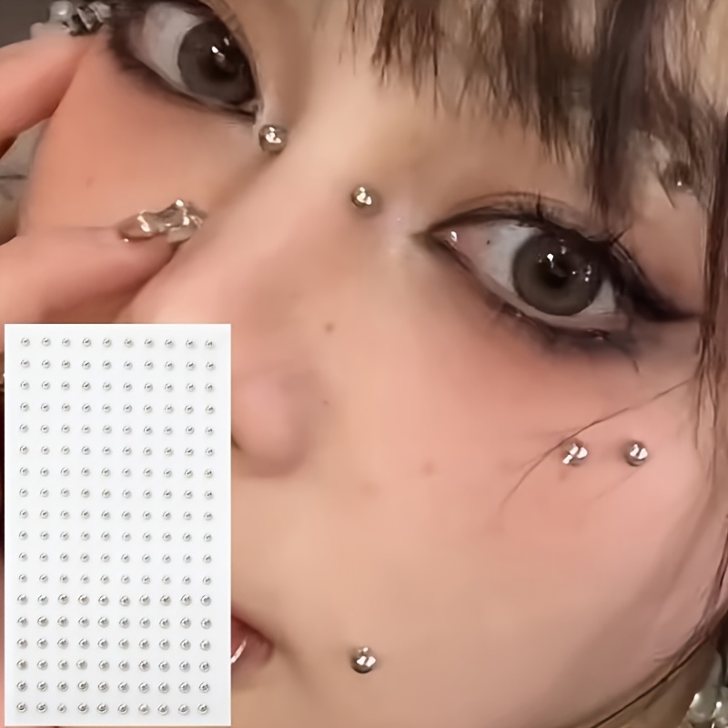 Body Jewelry Eyebrow - Набор из 4 предметов: самоклеящиеся искусственные