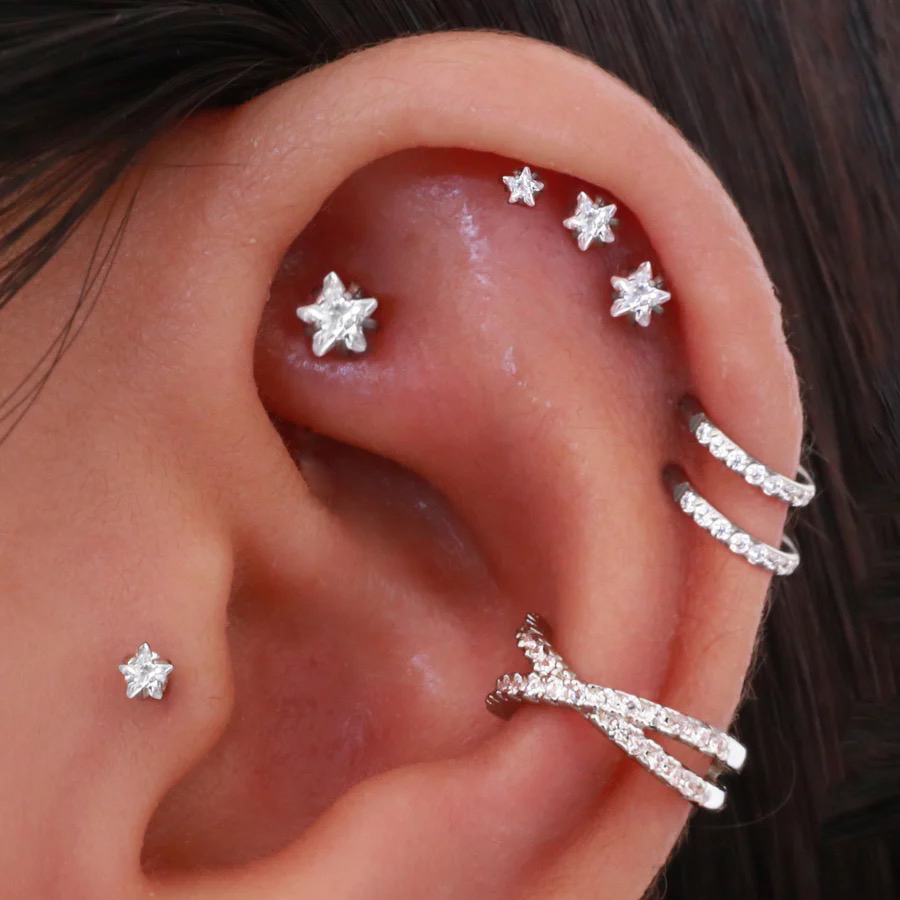 Женские серьги-спирали со звез – обзор и цена Body Jewelry Types