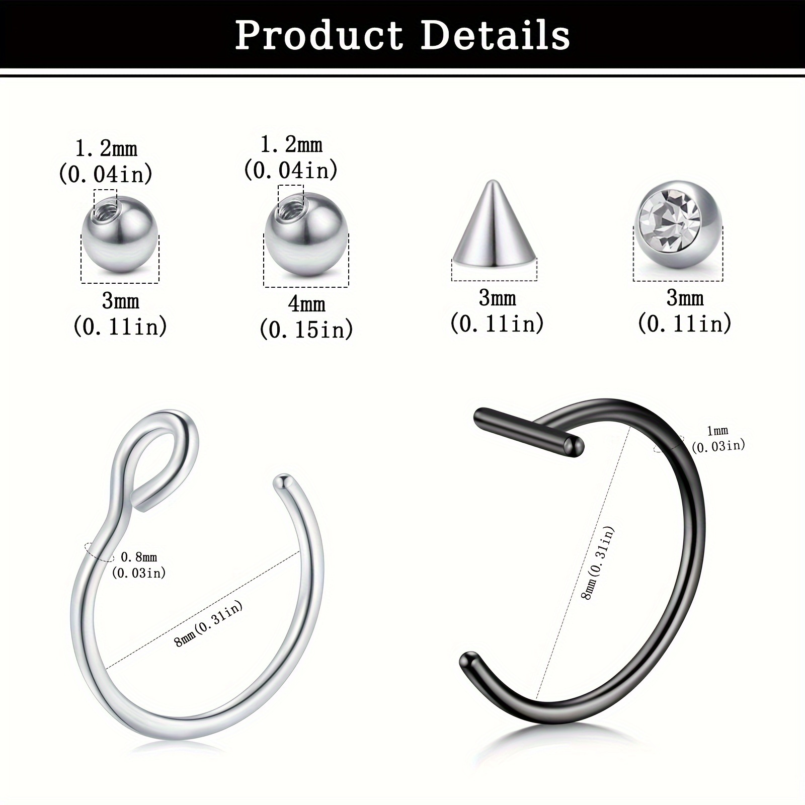 Фальшивые пирсинги, фальшивые  – обзор и цена Body Jewelry Eyebrow