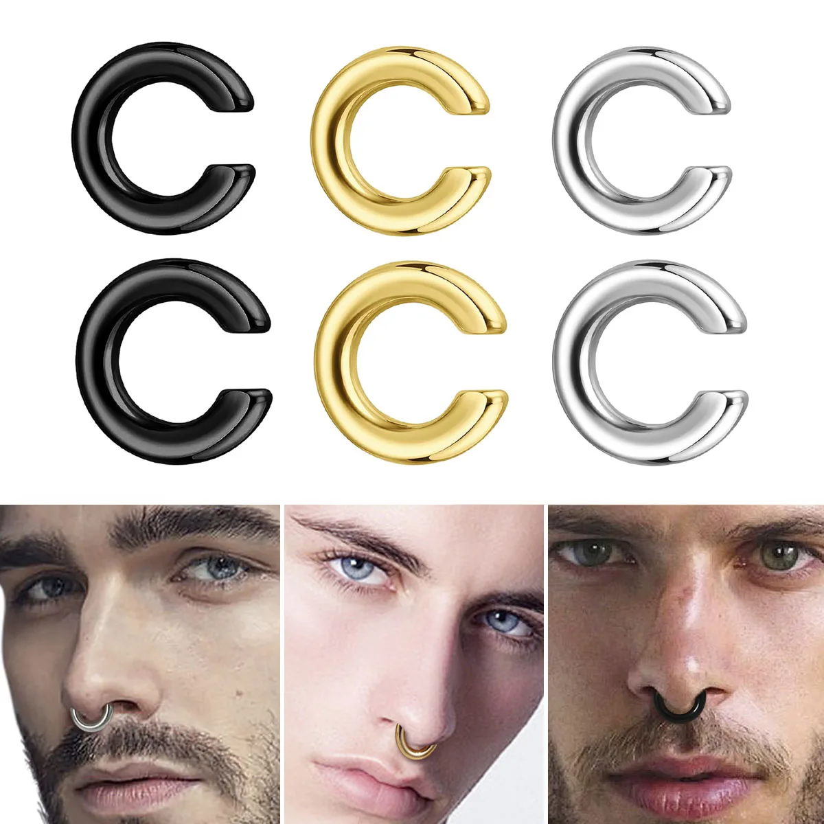 1 шт. Имитация пирсинга: C-обр – обзор и цена Body Jewelry Ear Piercing