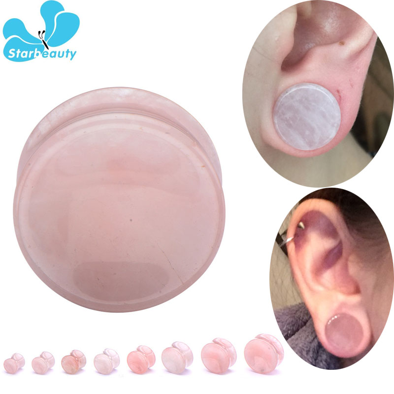 2 шт. розовый кварц органическ – обзор и цена Body Jewelry Gauge Sizes