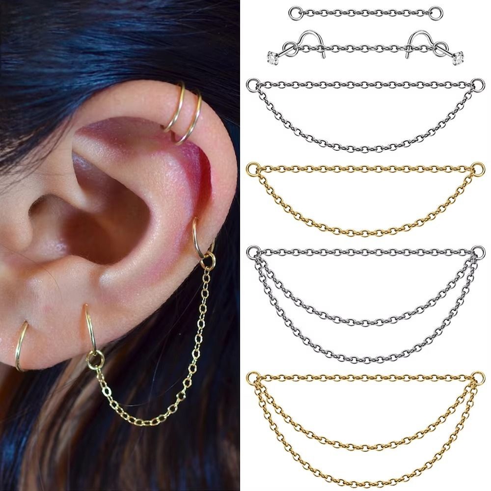 Модная титановая цепочка для н – обзор и цена Body Jewelry Ear Piercing