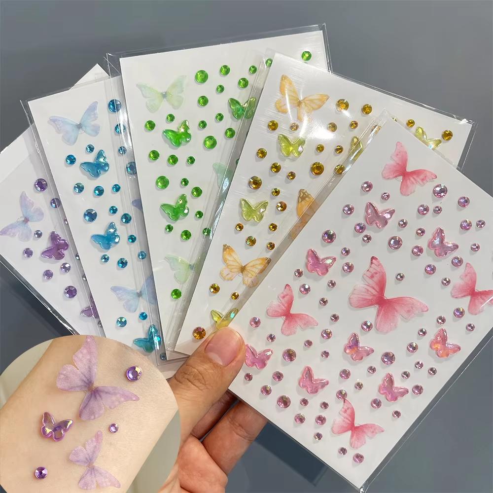 1 лист глаз лицо макияж бабочк – обзор и цена Body Jewelry Stickers